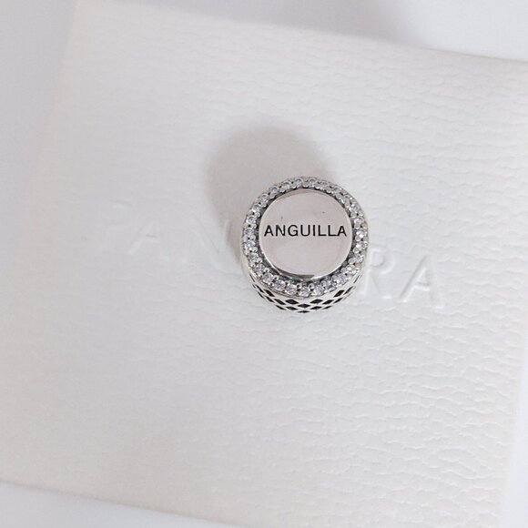 Pandora Anguilla Flag Bead Charm Bracelet Pendant S925 Silver with box - Picture 7 of 9